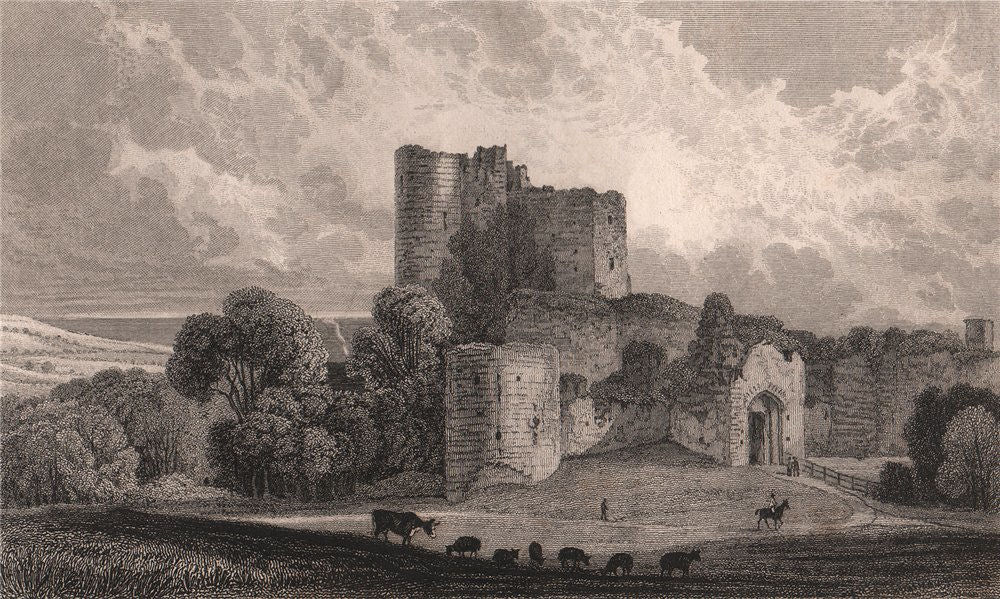 Saltwood Castle. Kent. SHEPHERD 1829 old antique vintage print picture